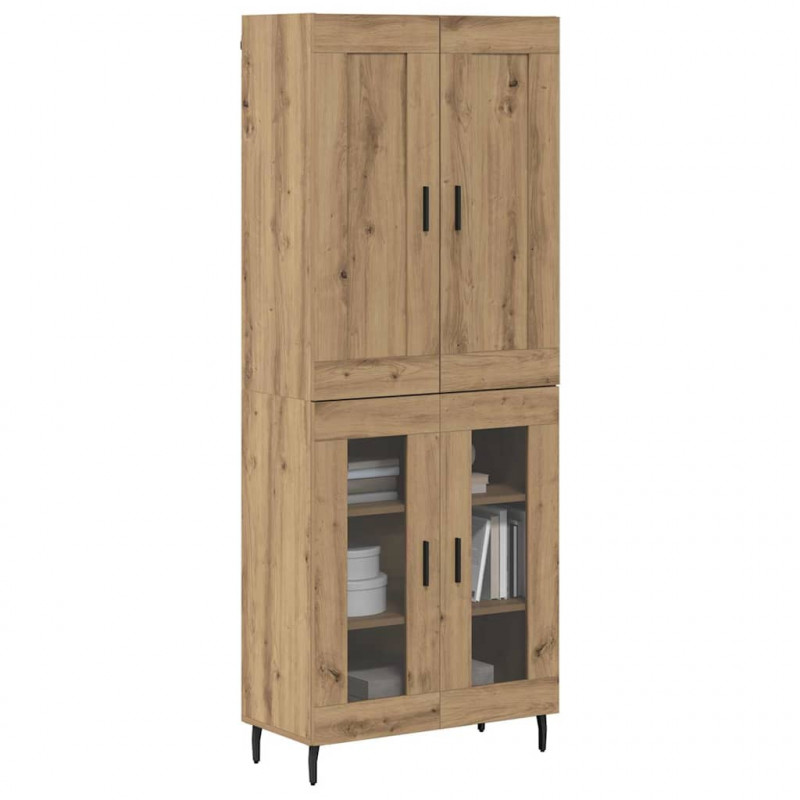 Highboard 2 pcs Dąb rzemieślniczy Materiał drewnopochodny