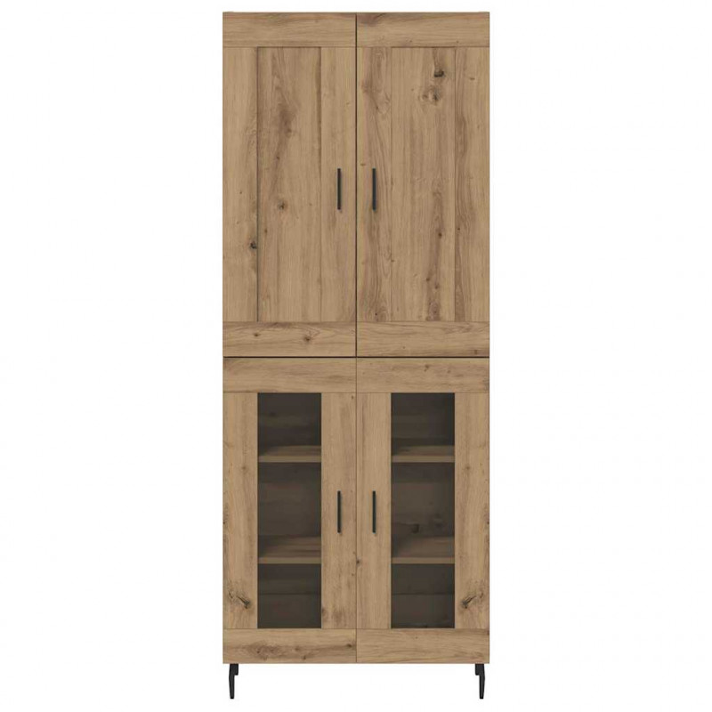 Highboard 2 pcs Dąb rzemieślniczy Materiał drewnopochodny