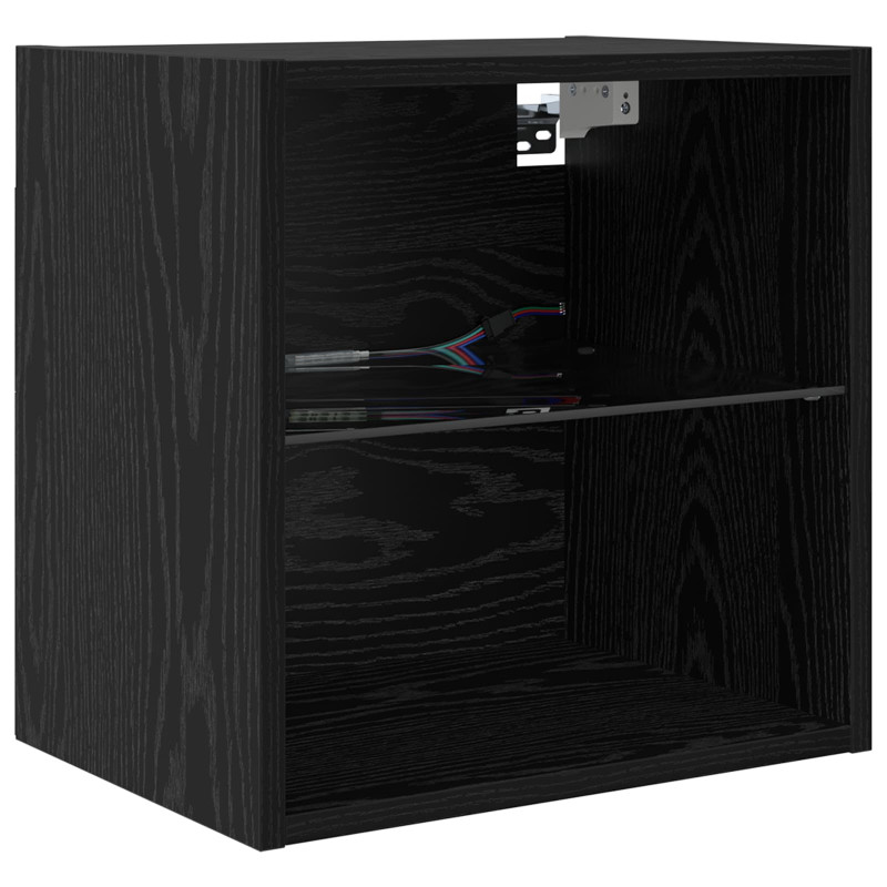 Jednostki TV na ścianę z LED Ze LED Lights 5 pcs Czarny Dąb