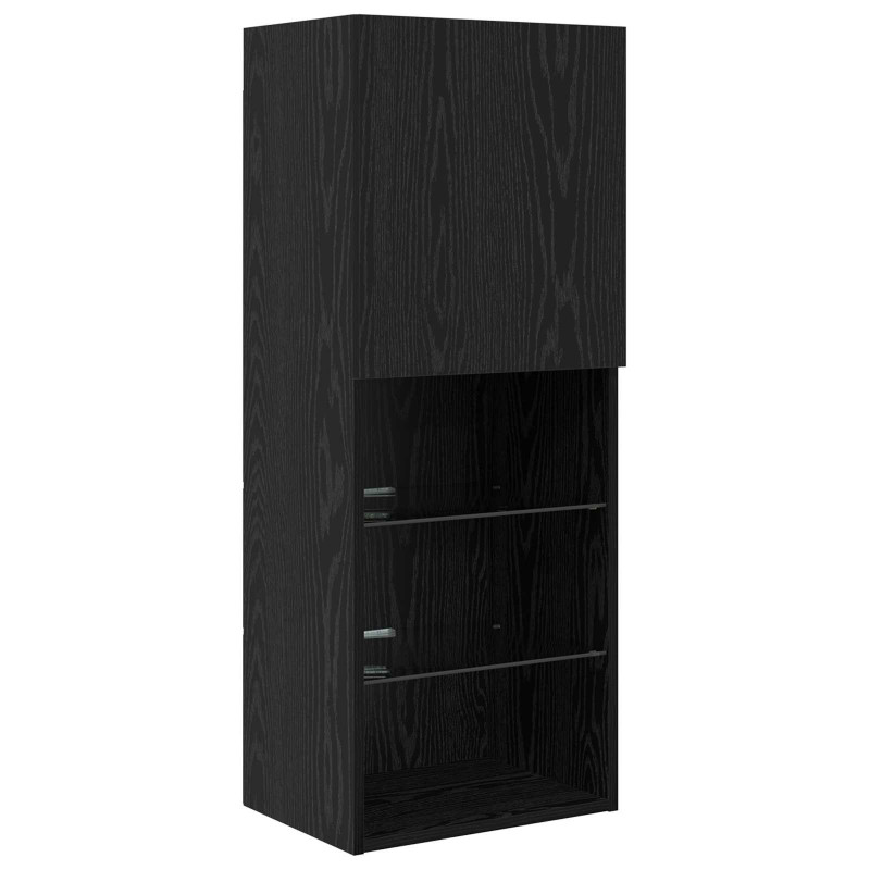 Jednostki TV na ścianę z LED Ze LED Lights 5 pcs Czarny Dąb