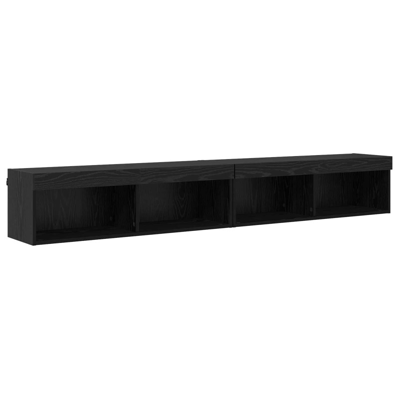 Jednostki TV na ścianę z LED Ze LED Lights 5 pcs Czarny Dąb