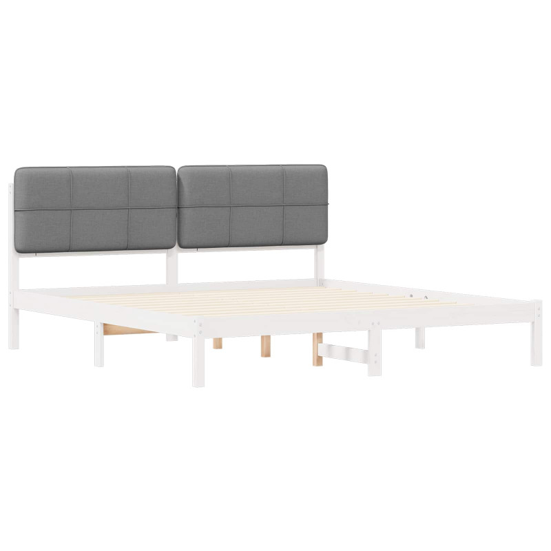 Ramka łóżka z tapicerowanym wezgłowiem Jasnoszary 200 x 200 cm