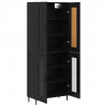 Highboard 2 pcs Czarny Dąb Materiał drewnopochodny
