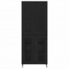 Highboard 2 pcs Czarny Dąb Materiał drewnopochodny