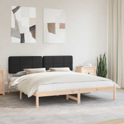 Ramka łóżka z tapicerowanym wezgłowiem Czarny 200 x 200 cm
