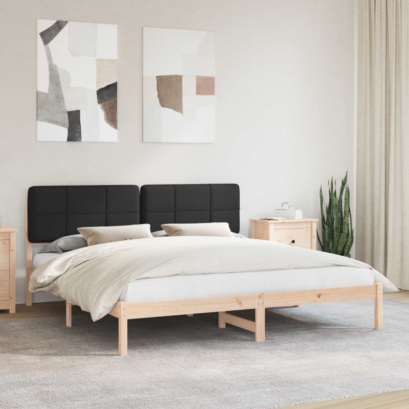Ramka łóżka z tapicerowanym wezgłowiem Czarny 200 x 200 cm