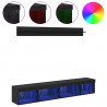Zestaw szafki pod telewizor na ścianę z LED 5 pcs Czarny Dąb