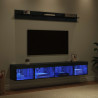 Zestaw szafki pod telewizor na ścianę z LED 5 pcs Czarny Dąb