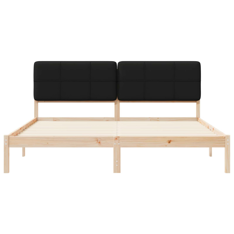Ramka łóżka z tapicerowanym wezgłowiem Czarny 200 x 200 cm