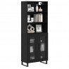 Highboard Czarny Dąb 69,5 x 34 x 180 cm Materiał drewnopochodny