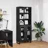 Highboard Czarny Dąb 69,5 x 34 x 180 cm Materiał drewnopochodny