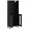 Highboard Czarny Dąb 69,5 x 34 x 180 cm Materiał drewnopochodny