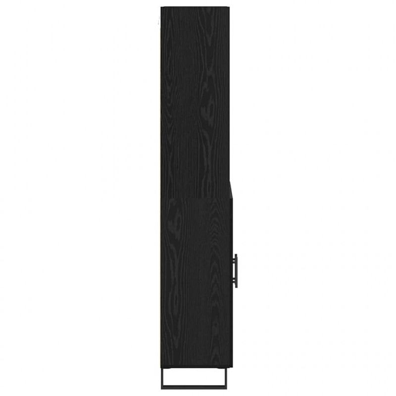 Highboard Czarny Dąb 69,5 x 34 x 180 cm Materiał drewnopochodny