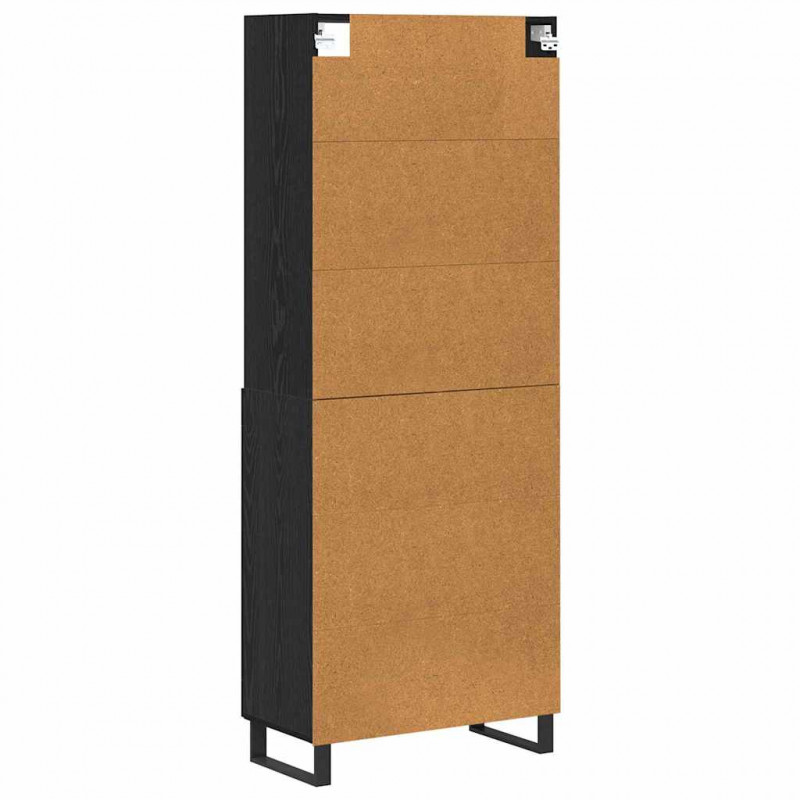 Highboard Czarny Dąb 69,5 x 34 x 180 cm Materiał drewnopochodny