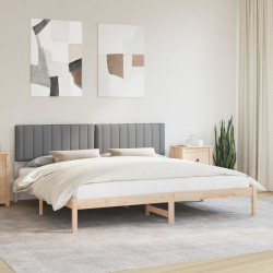 Ramka łóżka z tapicerowanym wezgłowiem Jasnoszary 200 x 200 cm