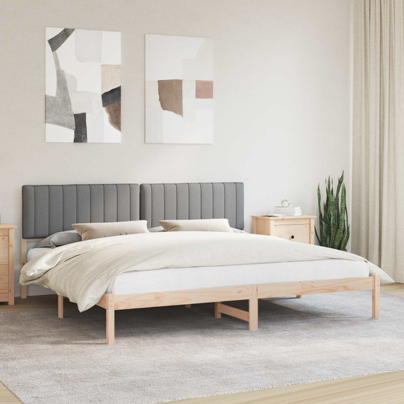 Ramka łóżka z tapicerowanym wezgłowiem Jasnoszary 200 x 200 cm