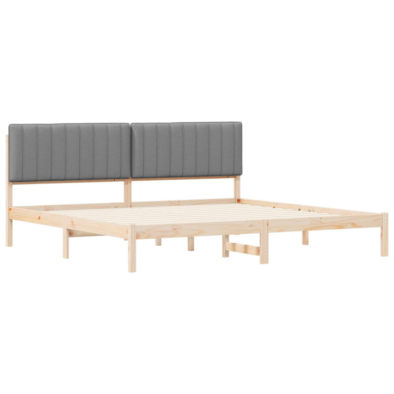 Ramka łóżka z tapicerowanym wezgłowiem Jasnoszary 200 x 200 cm
