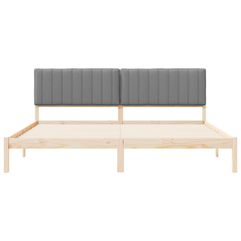 Ramka łóżka z tapicerowanym wezgłowiem Jasnoszary 200 x 200 cm