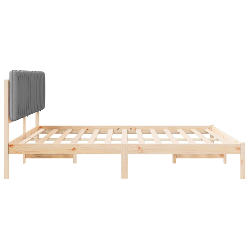 Ramka łóżka z tapicerowanym wezgłowiem Jasnoszary 200 x 200 cm