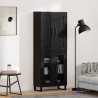 Highboard Czarny Dąb 69,5 x 34 x 180 cm Materiał drewnopochodny