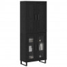 Highboard Czarny Dąb 69,5 x 34 x 180 cm Materiał drewnopochodny