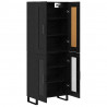 Highboard Czarny Dąb 69,5 x 34 x 180 cm Materiał drewnopochodny