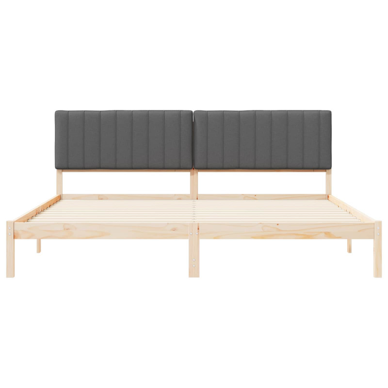 Ramka łóżka z tapicerowanym wezgłowiem Ciemnoszary 200 x 200 cm