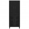 Highboard Czarny Dąb 69,5 x 34 x 180 cm Materiał drewnopochodny