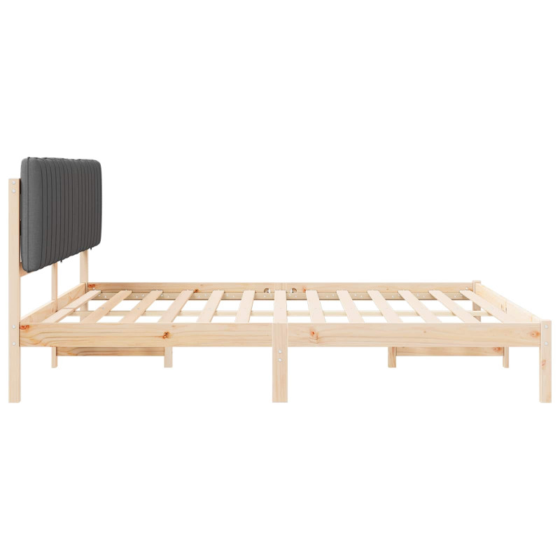 Ramka łóżka z tapicerowanym wezgłowiem Ciemnoszary 200 x 200 cm