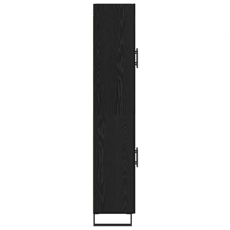 Highboard Czarny Dąb 69,5 x 34 x 180 cm Materiał drewnopochodny
