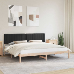 Ramka łóżka z tapicerowanym wezgłowiem Czarny 200 x 200 cm