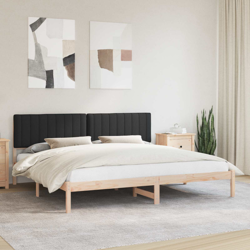 Ramka łóżka z tapicerowanym wezgłowiem Czarny 200 x 200 cm