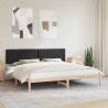 Ramka łóżka z tapicerowanym wezgłowiem Czarny 200 x 200 cm