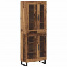 Highboard 2 pcs Stare drewno Drewno inżynieryjne i szkło