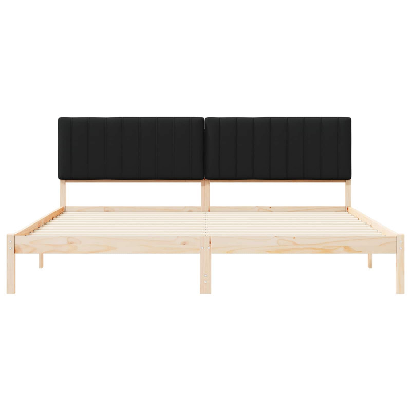 Ramka łóżka z tapicerowanym wezgłowiem Czarny 200 x 200 cm