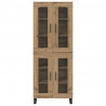Highboard 2 pcs Dąb rzemieślniczy Drewno inżynieryjne i szkło