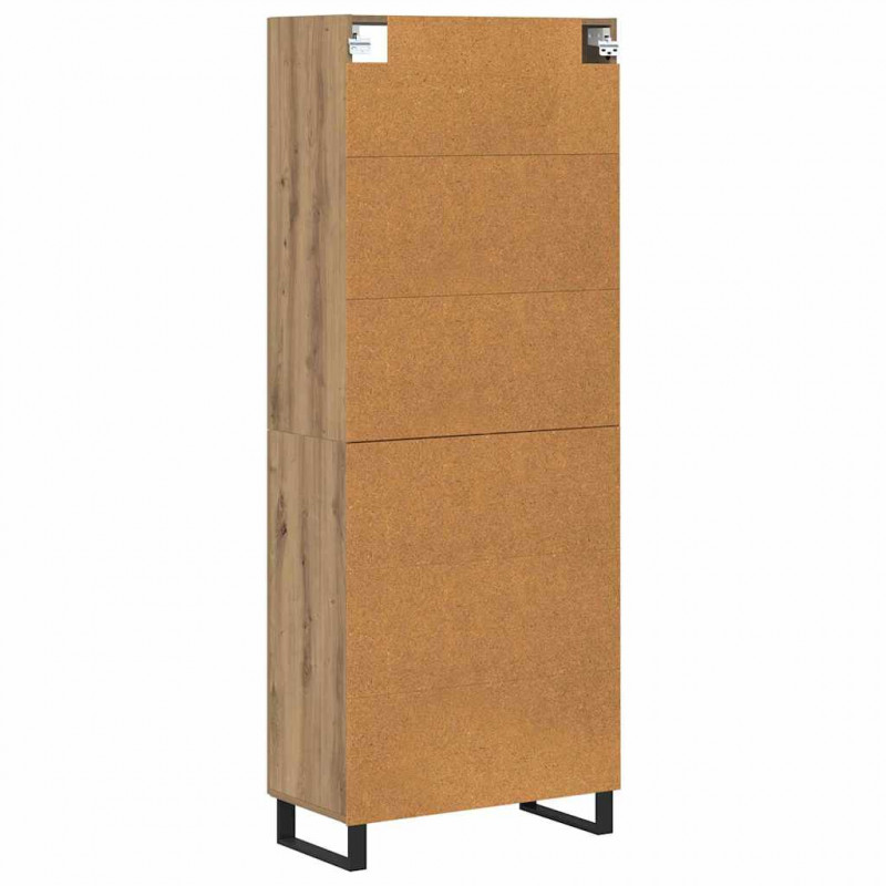 Highboard 2 pcs Dąb rzemieślniczy Drewno inżynieryjne i szkło