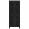 Highboard 2 pcs Czarny Dąb Drewno inżynieryjne i szkło