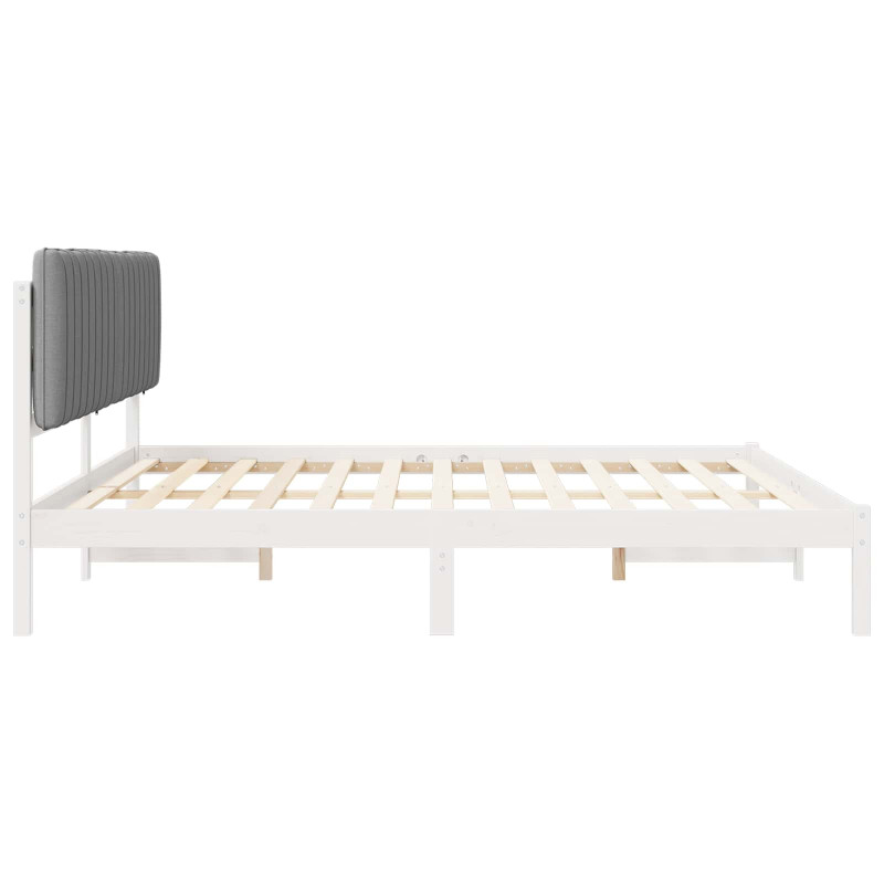 Ramka łóżka z tapicerowanym wezgłowiem Jasnoszary 200 x 200 cm