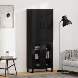 Highboard 2 pcs Czarny Dąb 69,5 x 34 x 180 cm