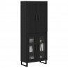 Highboard 2 pcs Czarny Dąb 69,5 x 34 x 180 cm