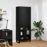 Highboard 2 pcs Czarny Dąb 69,5 x 34 x 180 cm