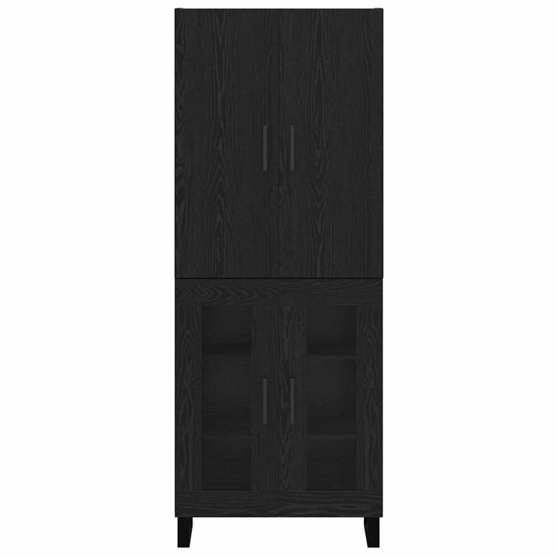 Highboard 2 pcs Czarny Dąb 69,5 x 34 x 180 cm