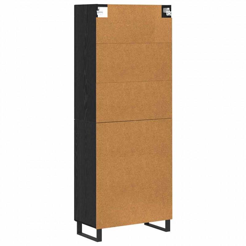 Highboard 2 pcs Czarny Dąb 69,5 x 34 x 180 cm