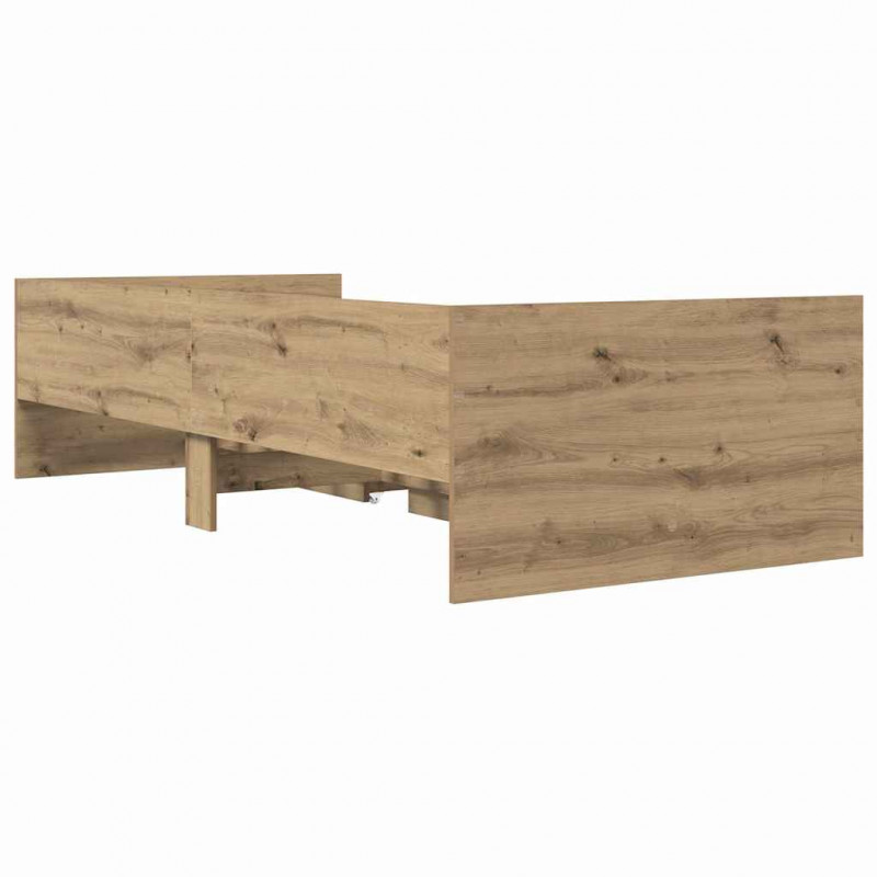 Ramka łóżka Dąb rzemieślniczy 100 x 200 cm Lite drewno sosnowe