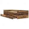 Ramka łóżka Stare drewno 90 x 190 cm Lite drewno sosnowe