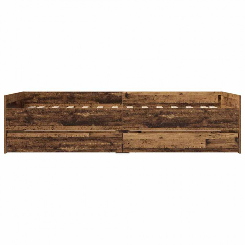 Ramka łóżka Stare drewno 90 x 190 cm Lite drewno sosnowe