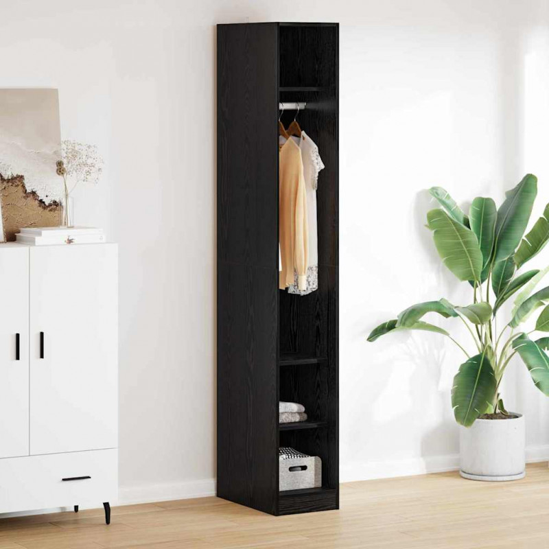 Garderoba Czarny Dąb 50 x 30 x 200 cm Materiał drewnopochodny