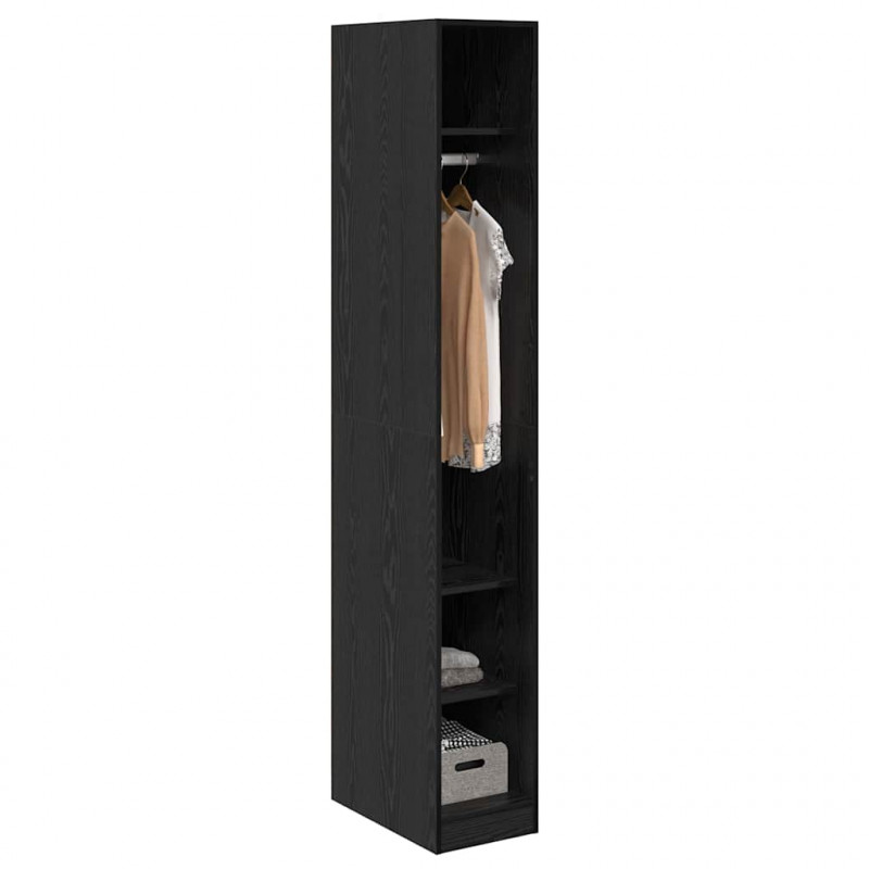 Garderoba Czarny Dąb 50 x 30 x 200 cm Materiał drewnopochodny