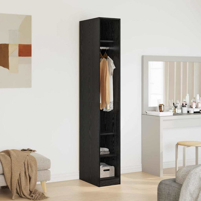 Garderoba Czarny Dąb 50 x 30 x 200 cm Materiał drewnopochodny